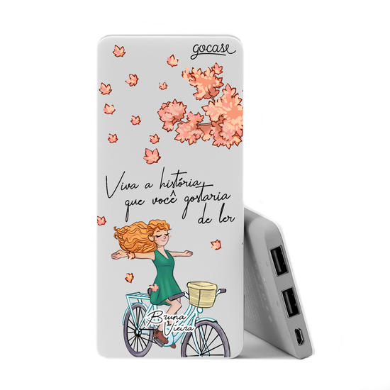 Power Bank Slim Portable Charger (5000mAh) - Minha História by Bruna Vieira