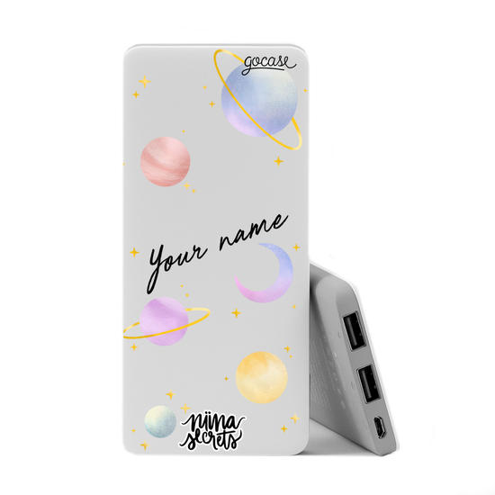 Power Bank Slim Portable Charger (5000mAh) - Carregador Portátil Power Bank (5000mAh) - Planetas by Niina Secrets