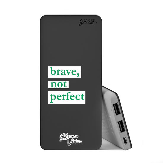 Power Bank Slim Portable Charger (5000mAh) Black - Brave by Bruna Vieira