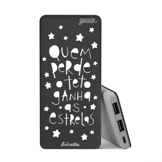 Power Bank Slim Portable Charger (5000mAh) Black - Estrelas White