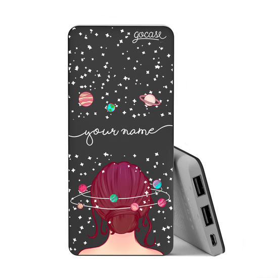 Power Bank Slim Portable Charger (5000mAh) Black - Mente Universo Manuscrita