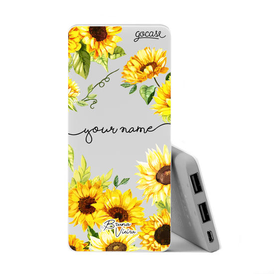 Power Bank Slim Portable Charger (5000mAh) - Próprio Sol Manuscrita by Bruna Vieira