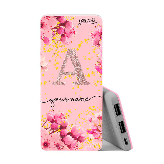 Power Bank Slim Portable Charger (5000mAh) Pink - Rose Gold Glitter