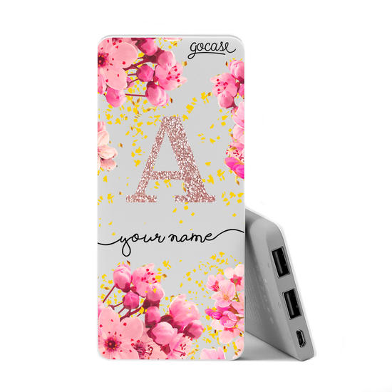 Power Bank Slim Portable Charger (5000mAh) - Rose Gold Glitter
