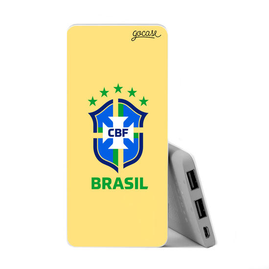 Power Bank Slim Portable Charger (5000mAh) - Seleção Brasileira - Escudo Amarelo