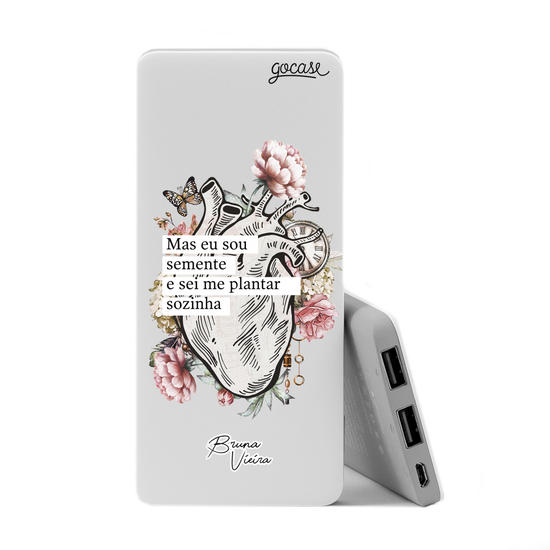 Power Bank Slim Portable Charger (5000mAh) - Sou Semente By Bruna Vieira