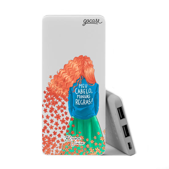 Power Bank Slim Portable Charger (5000mAh) - Transição Capilar by Bruna Vieira