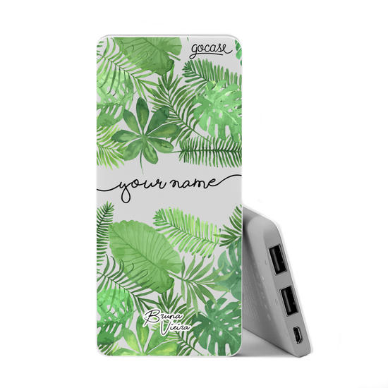 Power Bank Slim Portable Charger (5000mAh) - Tropical by Bruna Vieira