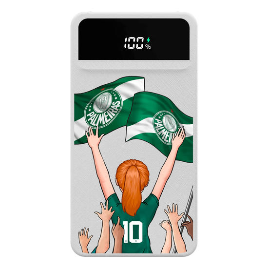 Carregador Portátil Turbo 10000mah - Palmeiras - Garota Alviverde
