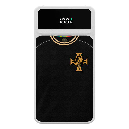Carregador Portátil Turbo 10000mah - Vasco da Gama - Uniforme 3 Goleiro Preta
