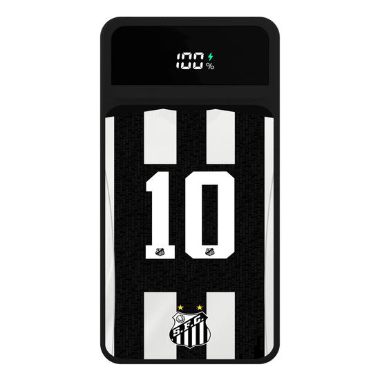 Carregador Portátil Turbo 10000mah Preto - Santos - Uniforme 2 2022 Personalizado