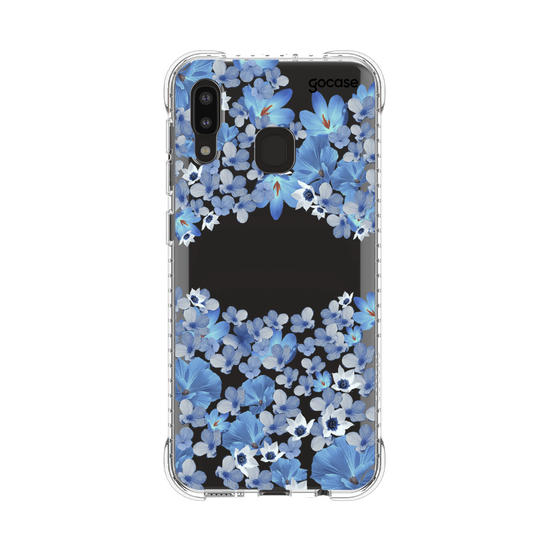 Capinha para celular Pétalas Azuis Manuscrita