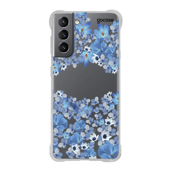Capinha para celular Pétalas Azuis Manuscrita