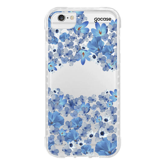 Capinha para celular Pétalas Azuis Manuscrita
