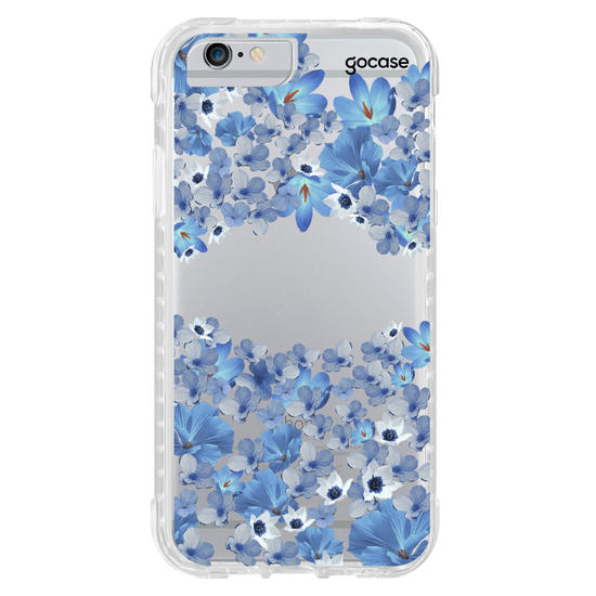 Capinha para celular Pétalas Azuis Manuscrita