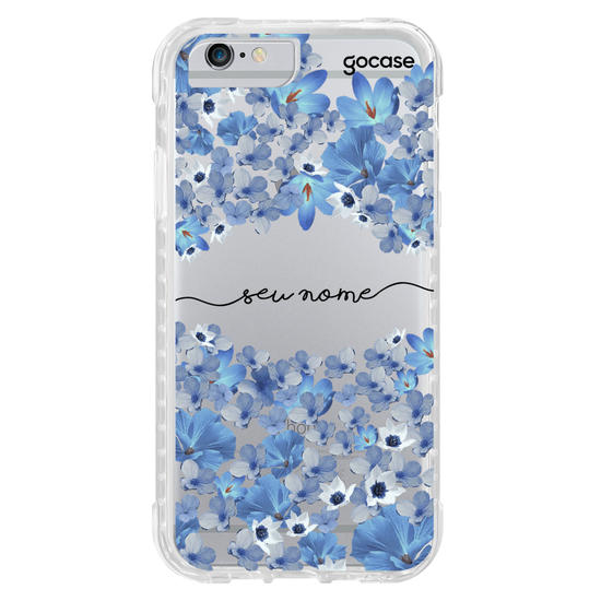 Capinha para celular Pétalas Azuis Manuscrita