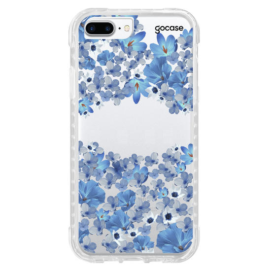 Capinha para celular Pétalas Azuis Manuscrita