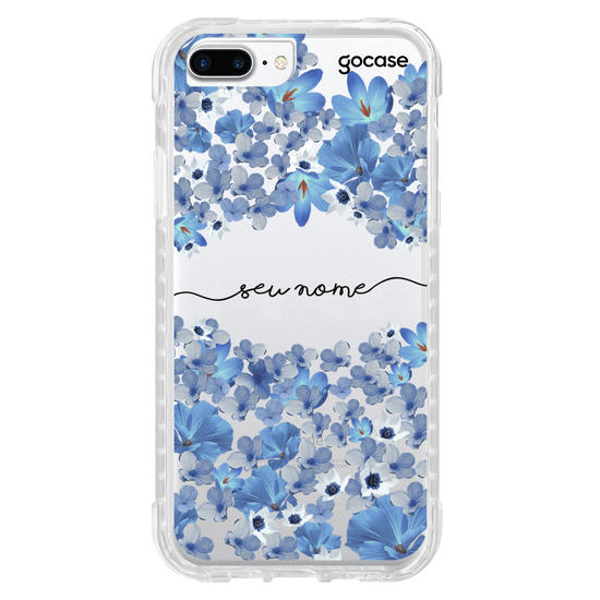 Capinha para celular Pétalas Azuis Manuscrita