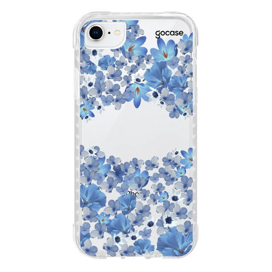 Capinha para celular Pétalas Azuis Manuscrita