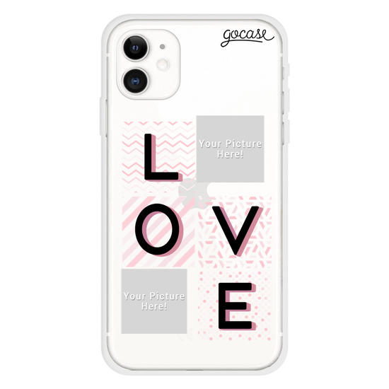 Custom Photo - Love Grid Phone Case