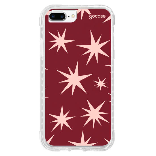 Capinha para celular  Pink On Red Stars