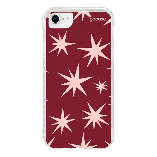 Capinha para celular  Pink On Red Stars