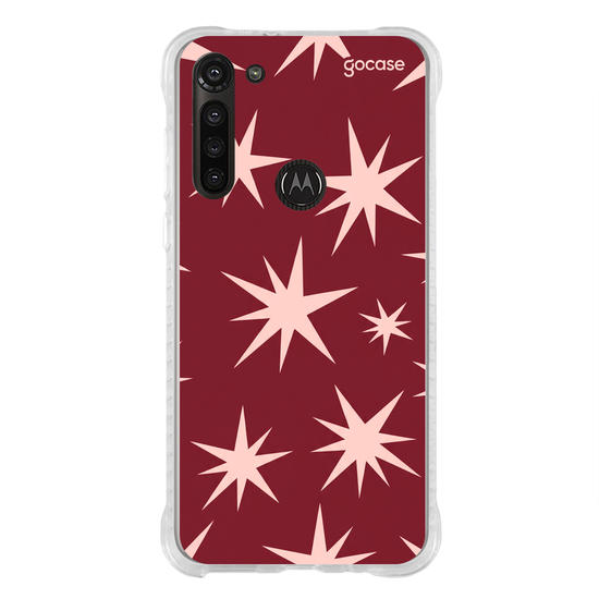 Capinha para celular  Pink On Red Stars