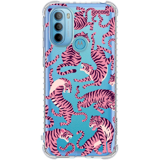 Capinha para celular  Pink Tigers Pattern