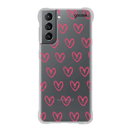 Capinha para celular Corações Rosados