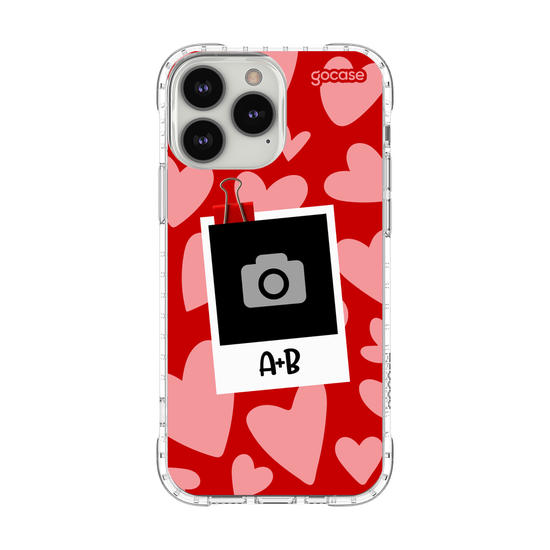 Capinha para celular  Polaroid Corações Casal
