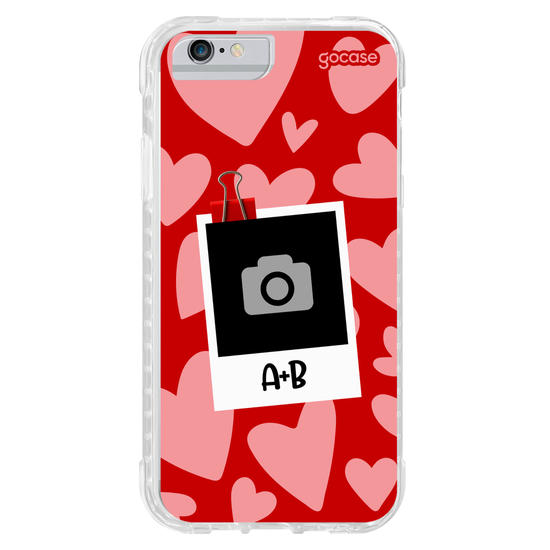 Capinha para celular  Polaroid Corações Casal