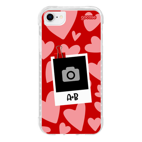 Capinha para celular  Polaroid Corações Casal