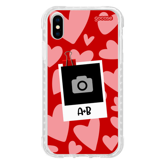 Capinha para celular  Polaroid Corações Casal