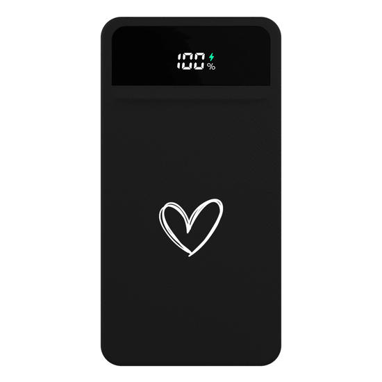  Carregador Portátil Turbo 10000mah Preto - Coração Line Art