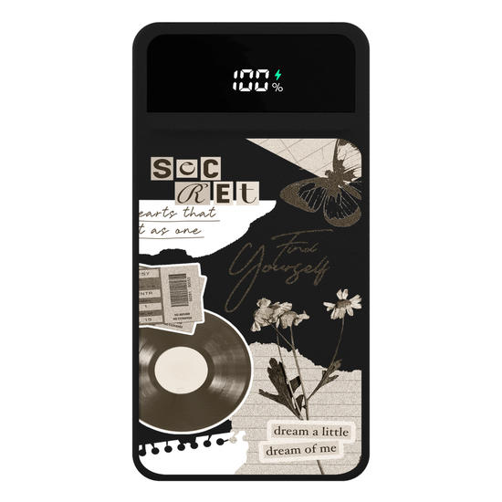  Carregador Portátil Turbo 10000mah Preto - Grunge Core Colagem