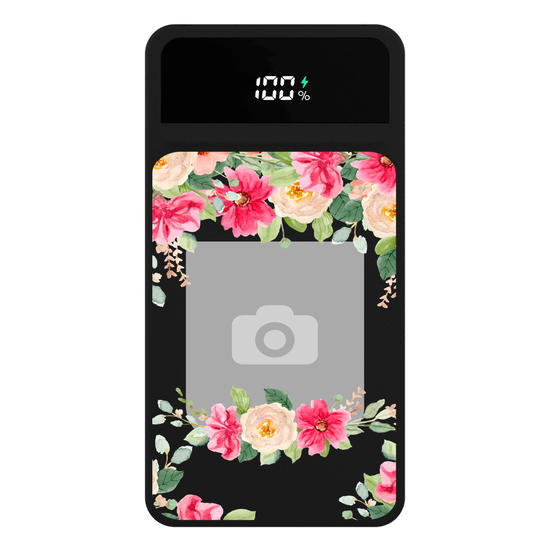  Carregador Portátil Turbo 10000mah Preto - Picture Aquarela De Flores