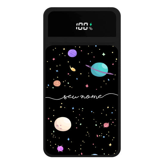 Carregador Portátil Turbo 10000mah Preto - Planetinhas Manuscrita Carregador Portátil Turbo 10000mah Preto - Planetinhas Manuscrita
