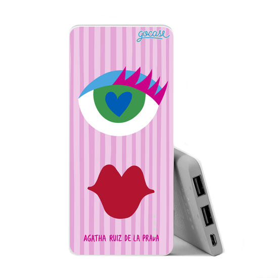Power Bank Slim Portable Charger (5000mAh) - Red lips