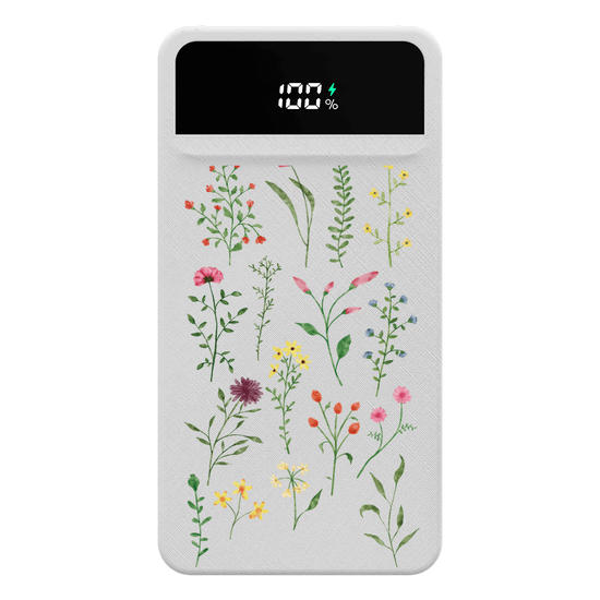 Carregador Portátil Turbo 10000mah -  Botanical Flowers