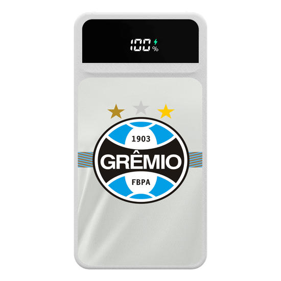 Carregador Portátil Turbo 10000mah - Grêmio - Uniforme 2 2023 Escudo