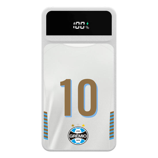 Carregador Portátil Turbo 10000mah - Grêmio - Uniforme 2 2023 Personalizado