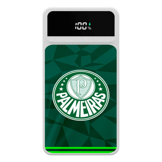 Carregador Portátil Turbo 10000mah - Palmeiras - Uniforme 1 2023 Escudo