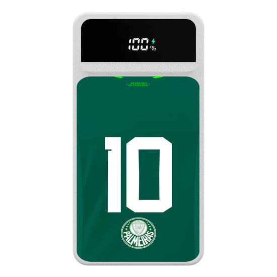 Carregador Portátil Turbo 10000mah - Palmeiras - Uniforme 1 2023 Personalizando