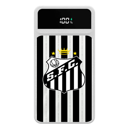 Carregador Portátil Turbo 10000mah - Santos - Uniforme 2 2023 Escudo