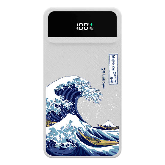 Carregador Portátil Turbo 10000mah -  Onda De Kanagawa Pintura