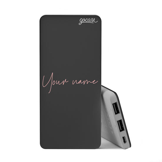 Carregador Portátil Power Bank (5000mAh) Preto - Iniciais Fancy
