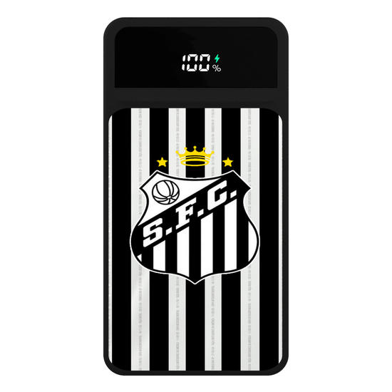 Carregador Portátil Turbo 10000mah Preto - Santos - Uniforme 2 2023 Escudo