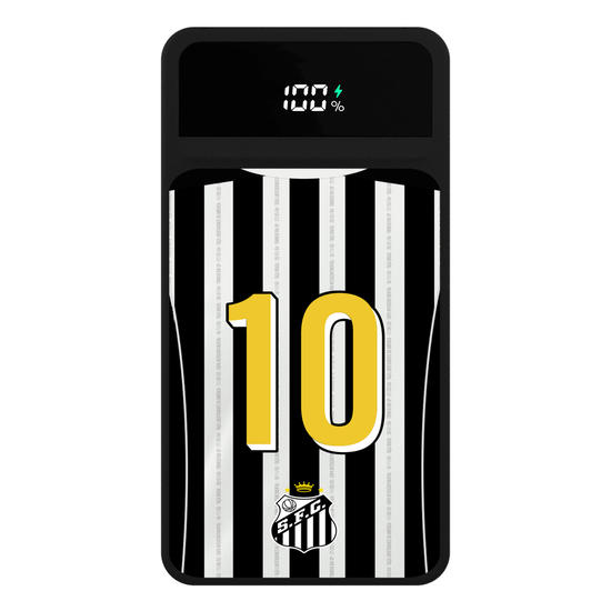 Carregador Portátil Turbo 10000mah Preto - Santos - Uniforme 2 2023 Personalizado