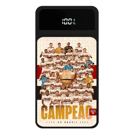 Carregador Portátil Turbo 10000mah Preto - São Paulo - Campeão da Copa do Brasil