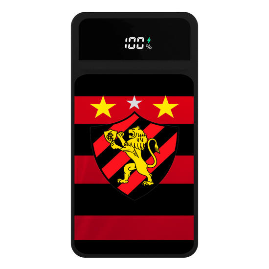 Carregador Portátil Turbo 10000mah Preto - Sport Recife - Uniforme 1 2023 Escudo